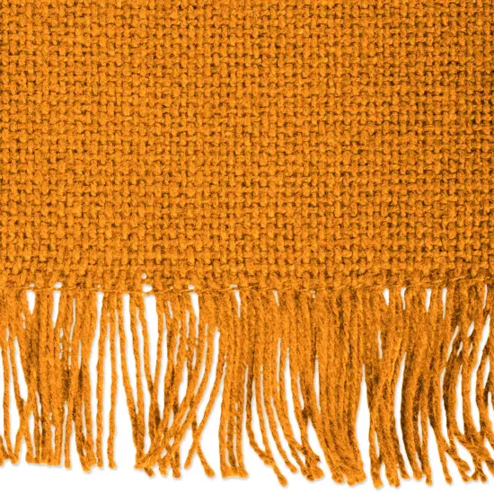 DII Solid Pumpkin Spice Heavyweight Fringed Table Runner 14x108 {4}