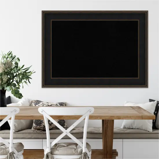 Black Cork Board (44 in. x 32 in.), Mezzanine Espresso Wood Frame - Bulletin Board, Organization Board, Pin Board {4}