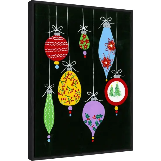Jazzy Christmas I by Regina Moore 18-in. W x 24-in. H. Canvas Wall Art Print Framed in Black {1}