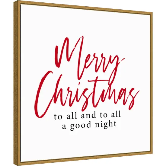 Merry Christmas to All Script by Amanti Art Portfolio Canvas Wall Art Print Framed Gold {1}