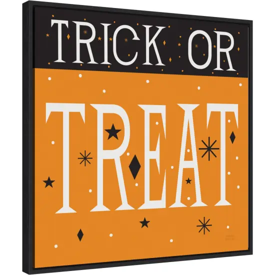 Festive Fright Trick or Treat III by Michael Mullan 22-in. W x 22-in. H. Canvas Wall Art Print Framed in Black {1}