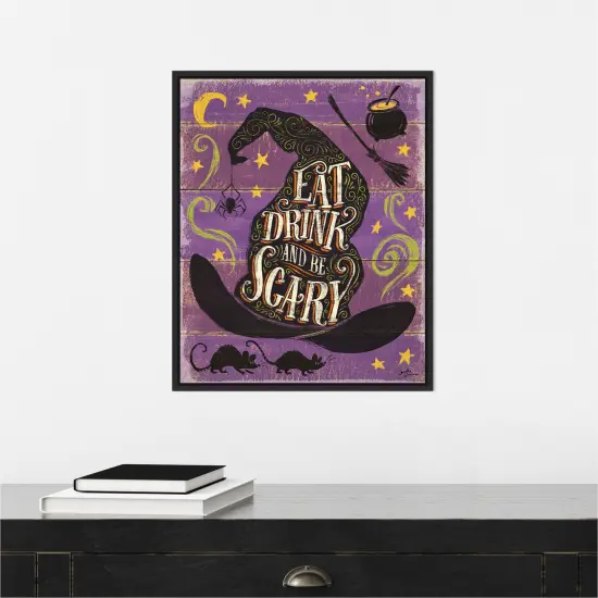 Fright Night II by Janelle Penner 16-in. W x 20-in. H. Canvas Wall Art Print Framed in Black {4}