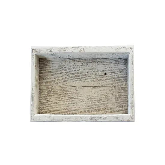 Rustic Farmhouse Decorative Organizer Wood Storage Box White {1}