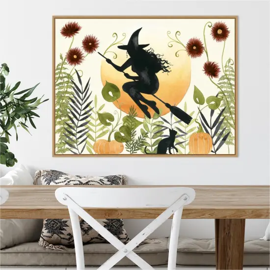 The Witchs Garden I by Grace Popp 30-in. W x 23-in. H. Canvas Wall Art Print Framed in Natural {5}