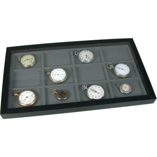 6 Jewelry Box Displays Trays Cases Gray Inserts New {3}
