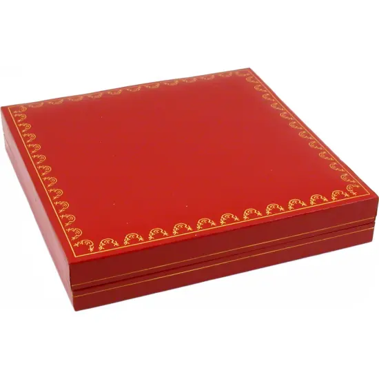 Red Leather Necklace Pendant Gift Box Jewelry Display {2}