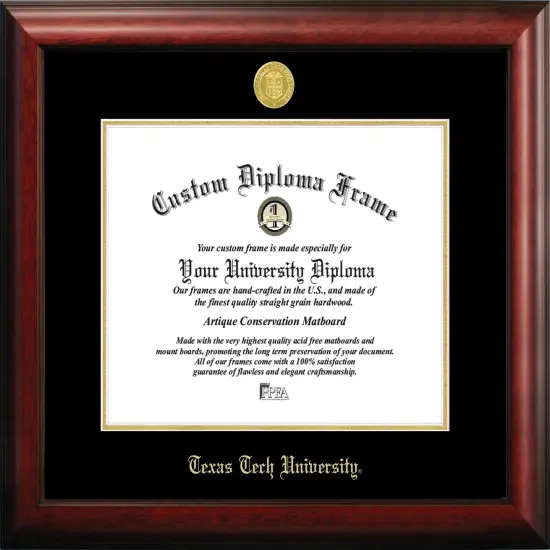 Texas Tech University 14w x 11h Gold Embossed Diploma Frame {1}