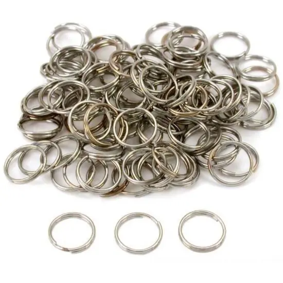 100 Nickel Plated Split Rings 12mm {1}