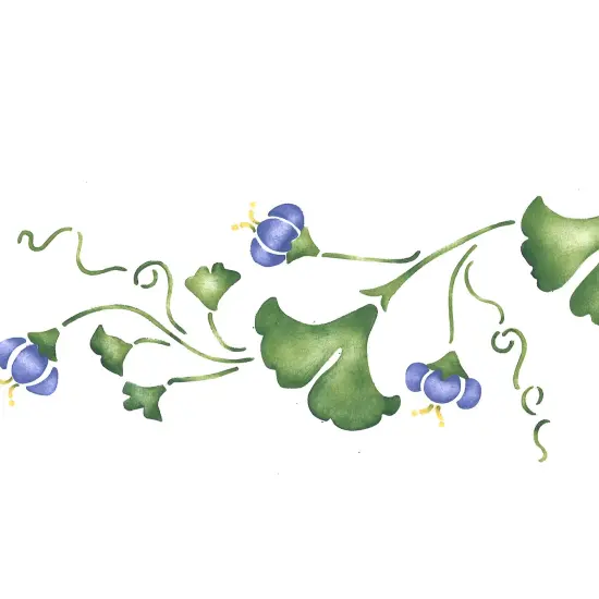 Small Ginkgo Wall Stencil Border | 2039 by Designer Stencils | Floral Stencils | Reusable Art Craft Stencils for Painting on Walls, Canvas, Wood | Reusable Plastic Paint Stencil for Home Makeover | Easy to Use & Clean Art Stencil {2}