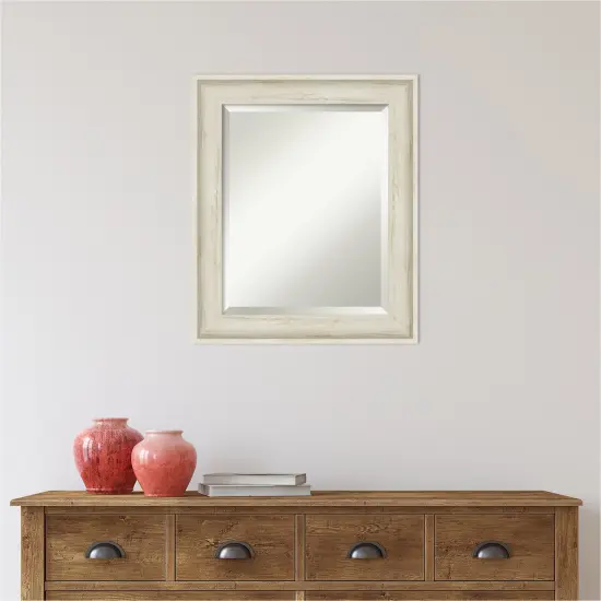 Beveled Bathroom Wall Mirror, Regal Birch Cream Frame {6}