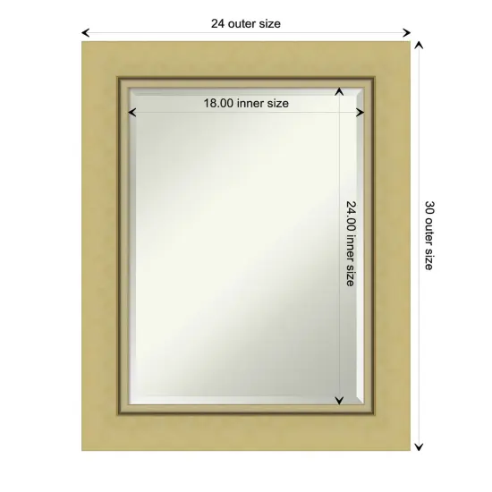 Beveled Bathroom Wall Mirror, Landon Gold Frame {1}