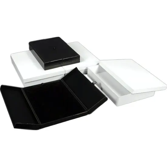 3 Large Black Necklace Snap Lid Gift Boxes Display Box {1}