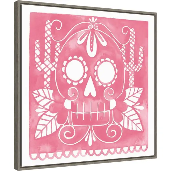 Dia de Fiesta IV by Grace Popp 22-in. W x 22-in. H. Canvas Wall Art Print Framed in Grey {1}