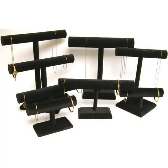 5 Black Bracelet Chain & Watch T-Bar Jewelry Display {1}