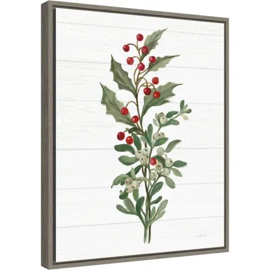 Christmas Moments V (Holly) by Silvia Vassileva Canvas Wall Art Print Framed Gold {6}