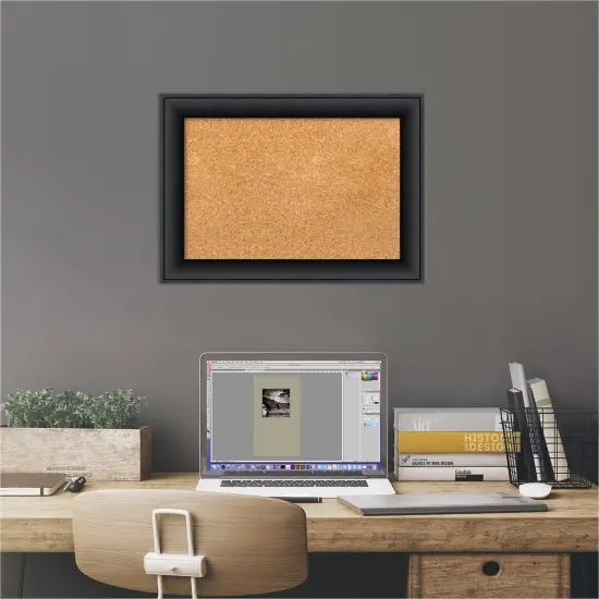 Cork Board, Nero Black Wood Frame - Bulletin Board, Organization Board, Pin Board {6}