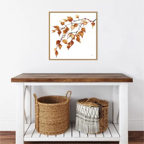 Colors of the Fall VIII by Anne Tavoletti 22-in. W x 22-in. H. Canvas Wall Art Print Framed in Natural {5}