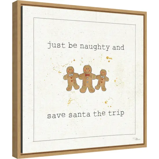 Christmas Cuties VII (Gingerbread) by Pela Studio Canvas Wall Art Print Framed Gold {6}
