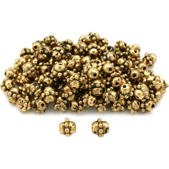 Barrel Bali Beads Antique Gold Plated 7mm Approx 100 {1}