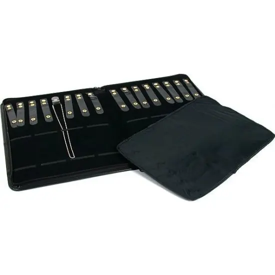Black 16 Necklace Chain Folder Jewelry Travel Showcase Display {1}