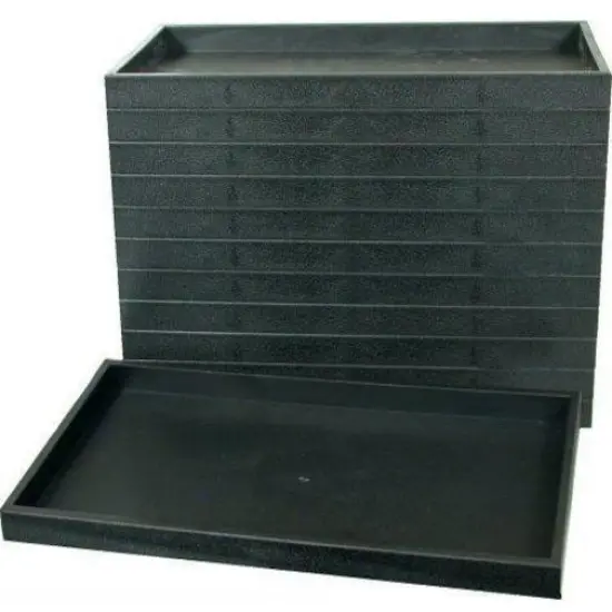 12 Black Plastic Display Trays {1}