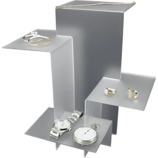 4 Pc Large Jewelry Display Risers Frosted White Acrylic {1}