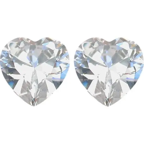 2 White Heart Cubic Zirconia 6mm {1}