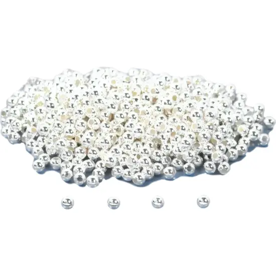 600 Round Ball Beads Sterling Silver Beading Parts 2mm {1}