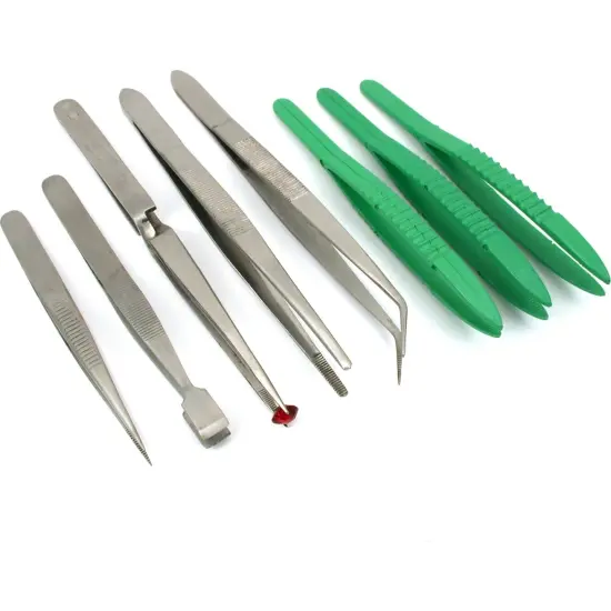 8 Pc Crafts Sewing Stamps Fishing Tweezer Set Cheap {1}