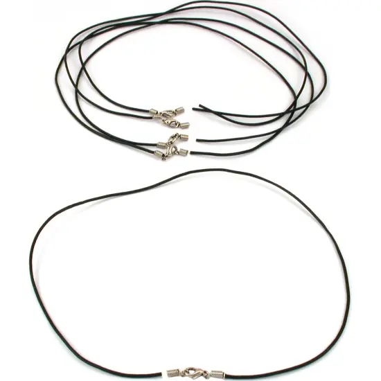 5 Add A Bead Black Leather Beading Cords 17.5" {1}
