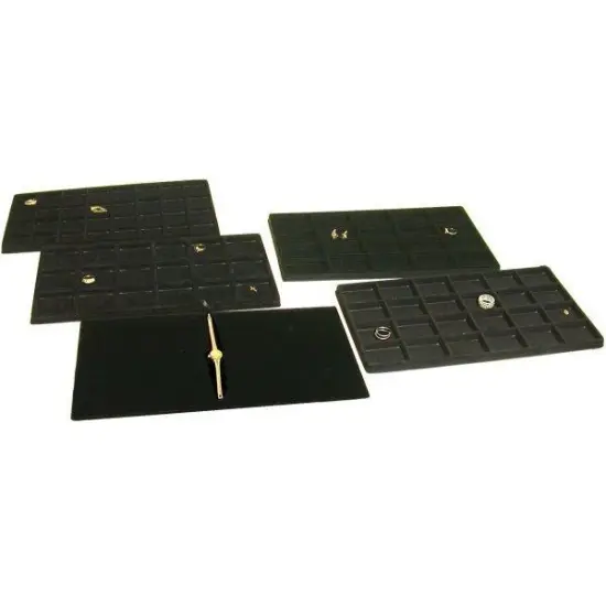 4 Black Jewelry Bracelet Trays Insert Display Case {1}