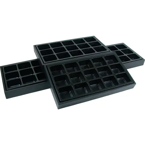4 15 Slot Jewelry Display Insert & Black Travel Tray {1}