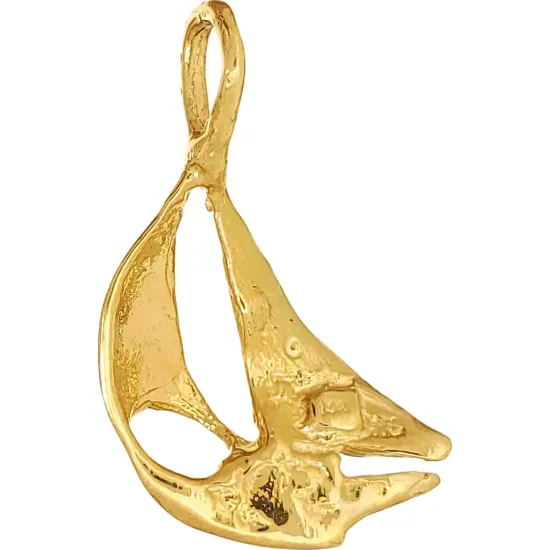 Sailboat Charm 14k Gold 19mm {2}