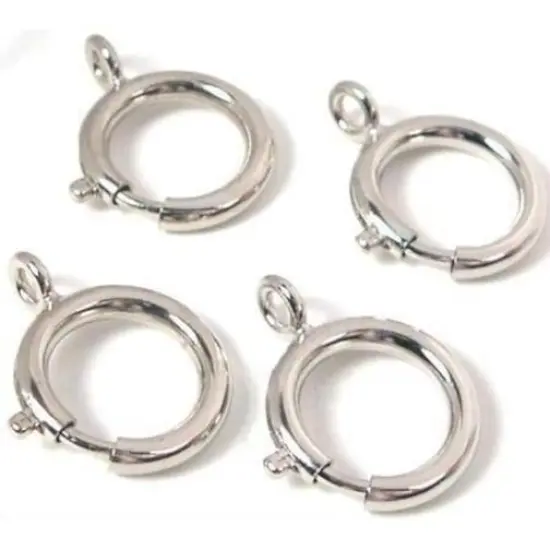 4 Spring Ring Clasps Nickel Silver Bracelet Watch 18mm {1}