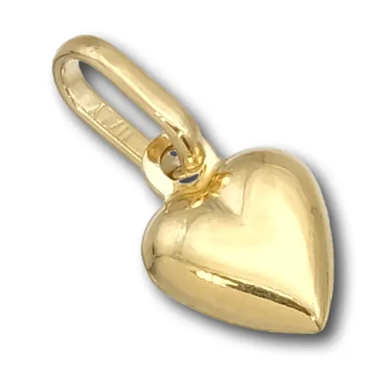 14K Gold Heart Charm with 18" Gold Cable Chain & Gift Box {2}