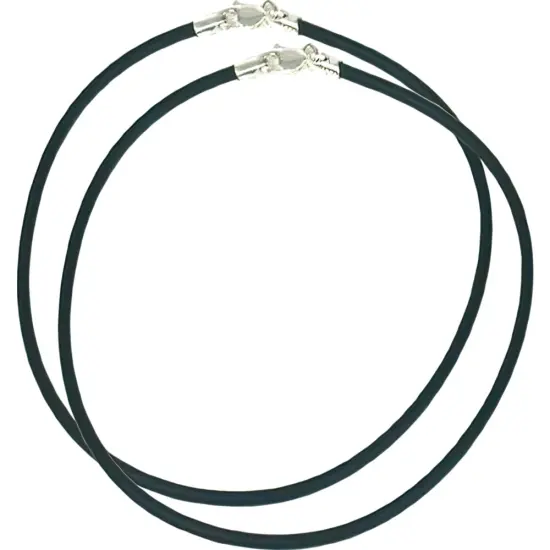 Rubber Cord Anklet Black 9" 2Pcs {1}