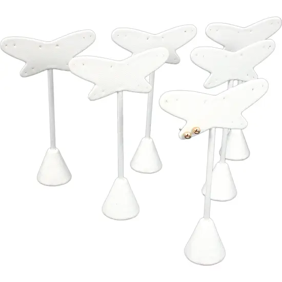 6 White Butterfly Earring Stand 5 Pairs Displays 5.75" {1}
