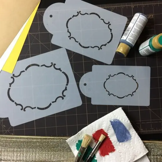 Monogram Oval Cake and Cookie Stencil Set of Three | C072 by Designer Stencils | Cake Decorating Tools | Baking Stencils for Royal Icing, Airbrush, Dusting Powder | Reusable Plastic Food Grade Stencil for Cakes & Cookies | Easy to Use & Clean {4}