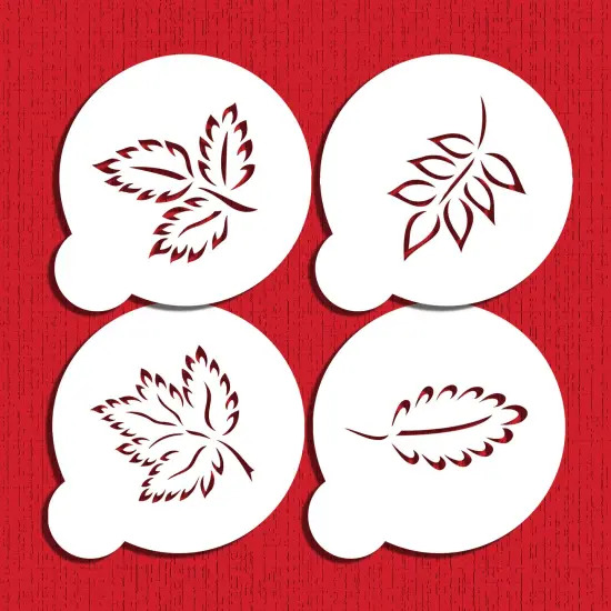 Brush Stroke Leaves Stencil Set | C1013 by Designer Stencils | Cookie Decorating Tools | Baking Stencils for Royal Icing, Airbrush, Dusting Powder | Reusable Plastic Food Grade Stencil for Cookies | Easy to Use & Clean Cookie Stencil {5}