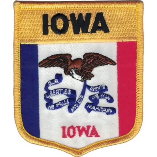 Iowa State Flag Shield Patch 2 7/8" x 3 1/2" {1}