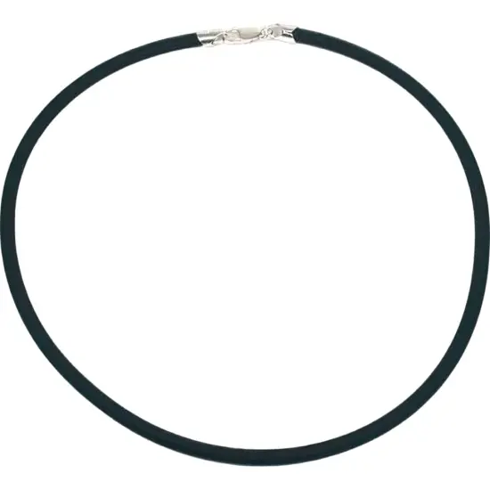 Rubber Cord Necklace Black 16" {1}