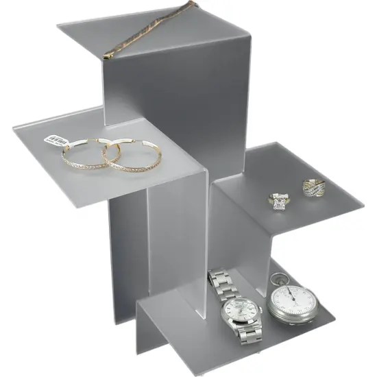 4 Pc Large Jewelry Display Risers Frosted White Acrylic {2}