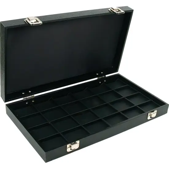 24 Slot Black Display Storage Case Rings Charms Pendants Jewelry {1}