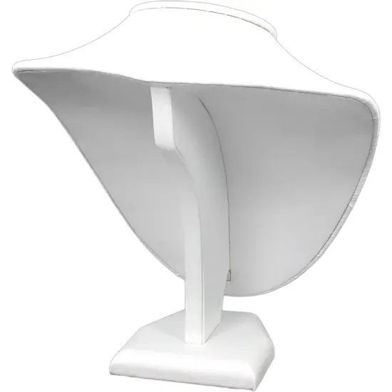 3Pc White Leather Jewelry Necklace Display Bust 8" New {3}