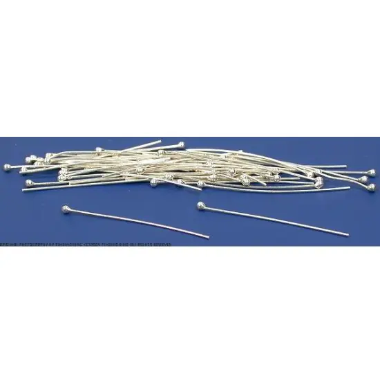 Sterling Silver Head Pins 25 Gauge 1 1/4" 48pc {1}