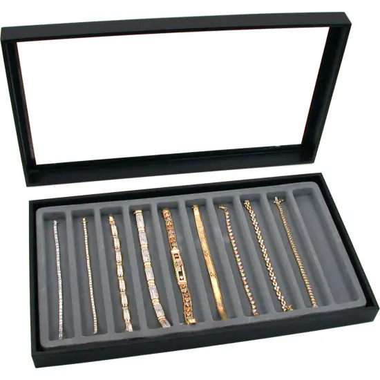 Jewelry Box Displays Cases Showcase Gray Inserts New {4}