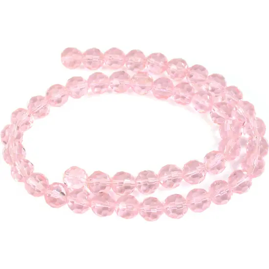 Pink Round Teardrop FP Chinese Crystal Beads 2 Strands {2}