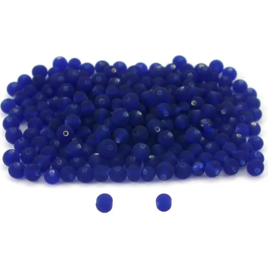 25 Grams Dark Blue Evelina Frosted Glass Beads 4.5mm {1}