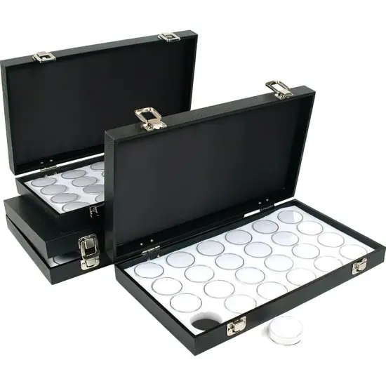 72 Gem Jars White Display Tray Gemstone Travel Case {1}