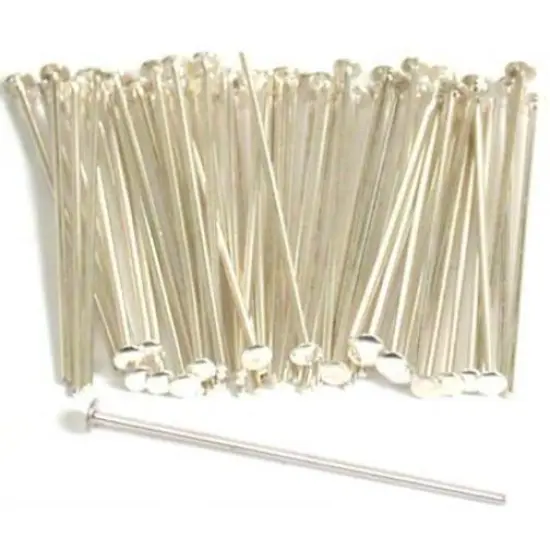 60 Head Pins Hat Stick Pin Sterling Part 22 Gauge {1}